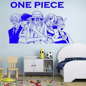 Adesivos de parede japoneses One Piece Anime Manga Movies Kids Room Game Decals Decalques de Crianças Presentes 16