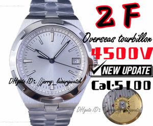 PPF/ZF Luxury Men's Men Watch Overseas 4500 В, 41 мм, Cal.5100 Автоматическое механическое движение по обмотке цепи, 172 детали с двойной парикмахерской, 60 часов хранения питания, белый