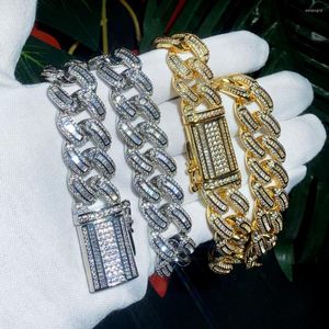 Chains High Quality 18MM Maimi Cuban Link Chain Necklace Iced Out Bling Cubic Zircon CZ Paved Hip Hop Women Men Jewelry Gift