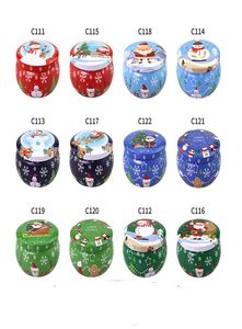 christmas tin box scented candle tin with hand gift box christmas santa snowman elk tin candle box hh935331874704