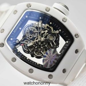 Роскошные мужские часы Milles, механические часы Richa Sj RM055, белые керамические жесткие мужские запястья, натуральные синие зеркальные титановые металлические пряжки