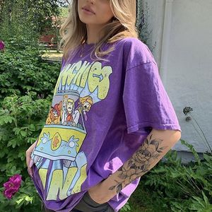 Мужские футболки Винтаж Tshirt Women Женщины фиолетовые топы с коротким рукавом свободные буквы