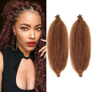 Cabelo afro torcido elástico, pré-separado, crespo, marley, trança de cabelo angustiado, locais falsos, torção de primavera, torção de paixão