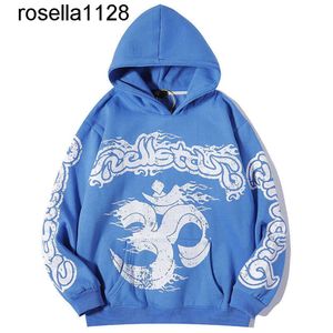 Nya herrtröja tröja 23SS Graffiti Wool Men's Hoodie Harajuku Monster Extra Large Sweatshirt Par Loose Mens Womens Hoodie