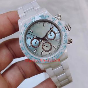 Orologio meccanico classico da uomo da 40 mm 116518 quadrante bianco cinturino in ceramica 2813 movimento meccanico automatico