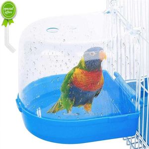 Yeni Asma Kuş Banyosu Küp Parrots Küvet Banyo Duş Kutusu Kafes Aksesuarı Küçük Kuş Kanaryası Budgerigar Cockatiel Parrot Banyo