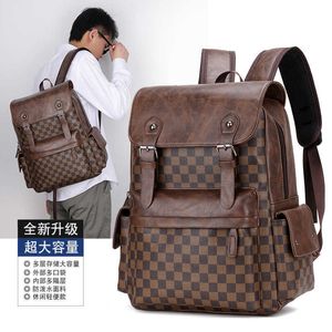 Ny mode -ryggsäck Trendy Plaid Business Travel Computer Handbag Versatile Casual ryggsäck 230423