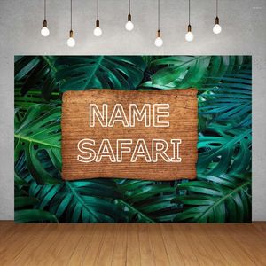 Party Decoration Tropical Jungle Customized Birthday Green Leaves Pocall Baby Shower One Backdrop Wedding Scen Pography Bakgrund