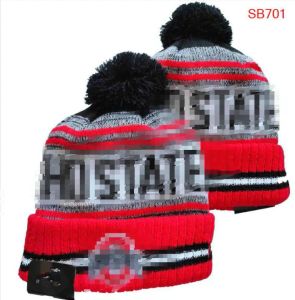 Ohio State Beanies Buckeyes Beanie North American College Team Side Patch Winter Wolle Sport Strickmütze Skull Caps a0