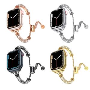 Bling Diamond Elegant jewelry Slim Strap Bracelet for Apple Watch Ultra 8 7 6 5 4 3 SE Rhinestone Replacement band