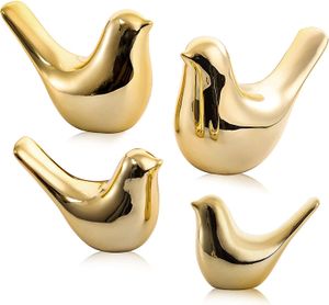 SZHOME Polar House Golden Bird Figurines Modern Ceramic Bird Statues Animal Sculpture Home Decoration Crafts Gold Ceramic Wedding Gifts