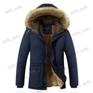 Men's Jackets M-5XL Fur Collar Hooded Men Winter Jacket 2023 New Fashion Warm Wool Liner Man Jacket and Coat Windproof Male Parkas casaco T231123