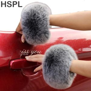 Fingerless Gloves fur Cuffs Wrist Warmer Genuine Fur Cuff Arm Lady Bracelet Real Wristband Glove 231122