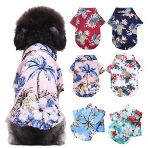 Vestuário para cães, estilo de praia havaiana tshirts roupas finas respiráveis ​​de verão para o colete de gato de cachorro pequeno s chihuahua yorkies poodle 230422