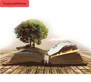 Malen nach Zahlen Buch Baum Landschaft Kits Zeichnung Leinwand DIY handgemalte Bilder Ölgemälde Kunst Geschenk Home Decor9974652