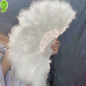New Wholesale Wedding Feather Fan Bride Handheld Non-Folding Fans Cool Fans Wedding Photo Shooting Pose Home Decoration Prop