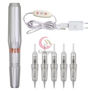 Tattoo Machine Quality Silver Pen Dermograph Permanent Makeup Eyebrow Eyeliner Lip Beauty with 5 Levels Speed 231122