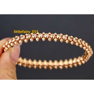 Vintage Hip-Pop Marchio famoso Braccialetto di gioielli di lusso per donna Uomo Marcatura Rivetti Bracciale in oro rosa Clash Bracciale punk a vapore completo CZ