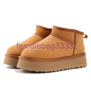 Hot sell Women Tazz Ultra Mini Boot Platform Ankle snow Boots Aus Sheepskin Plush casual keep warm bootsbdesigner shoes