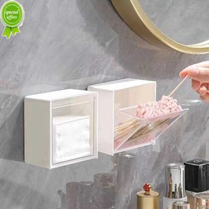 Nieuwe transparante plastic wandplank badkamer organizer make-up voor wattenstaafjes make-up koffer voor kleine dingen opslag sieraden dozen