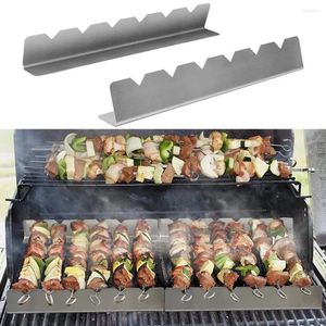 ツール2PCS KEBABS HOLDER V字型ラックUniversal BBQ Skewersストレージ