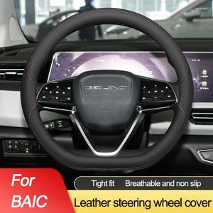 Steering Wheel Covers High Leather Car Auto Cover Wrap For BAIC Beijing U5 Plus 2023 2024 Braid On Stering-wheel Holder