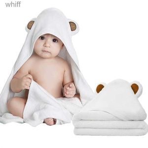 Toalhas vestes de banho de bebê com capuz Capuz Rodas de banho de algodão branco Toalha de algodão Toalhas de banho 100% de fibra de fibra de fibra meninas meninas