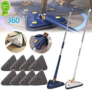 New Triangle 360 Cleaning Mop Telescopic Wet and Dry Household Ceiling Cleaning Brush Tool Self-draining To Clean Tiles and Walls