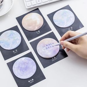 Planet Sticky Notes Memo Pad Earth Moon Circular Baible Notatbook Office