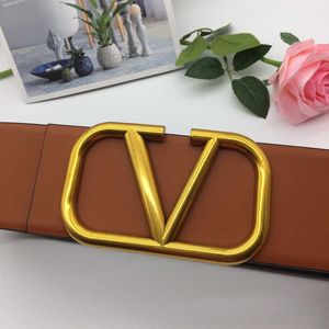 Belt Designer New Women's cover double-sided cow leather wide version 7cm large V letter buckle belt with skirt windbreaker waist