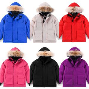 Kids Down Coat Ubrania dla dzieci Winter Canadian Emweae ciepłe designerskie kurtki z kapturem sportowe odzież parkas dziewczęta maluch młodzieżowa kurtka gęsta gęzie ubranie czarne