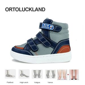 First Walkers Boy Orthopedic Shoes For Kids Ortoluckland Child Autumn Sports Footwear Girl Sneaker Leather Arch Support and Corrective Insoles 231123