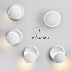 Настенная лампа 5W Светодиодная светодиодная спальня Скваловая современная креативная форма полумесяца круглый 360 градусов. Регулируемый алюминий