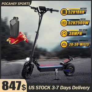 Andere Sportartikel Elektroroller Q30 Pro Scooter 2500 W 52 V 18 Ah bis zu 60 km/h 11-Zoll-Reifenstoßdämpfung LCD-Klapp-EScooter für Erwachsene 231122
