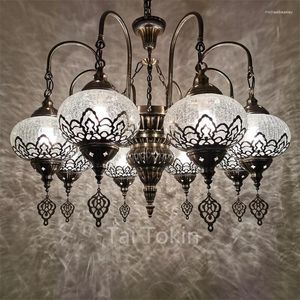 Chandeliers 8 Heads Turkish Mosaic Pendant Lights Mediterranean Haning Lamps For Dinning Room El Shop Restaurant Decoration