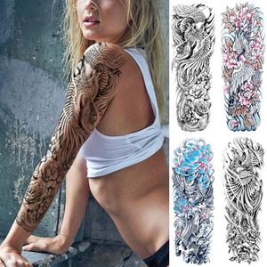 Tymczasowe tatuaże duże pełne rękawie tatuaż japoński tradycyjny samurajski wodoodporny tatoo totem mężczyźni kobiety phoenix fake tatto 230422