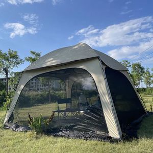 Tält och skyddsrum Tält med skärmrum 6 Persons trädgård Big Gazebo Myggnät sidoväggar Glamping 231123