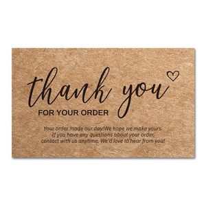 Greeting Cards 30pcs/pack 250gsm Natural Kraft Paper Thank You For Your Order Small Shop Gift Package Decoration Card Business