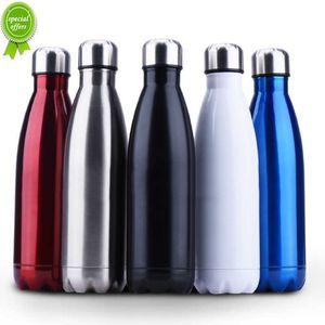 Neue 350/500/750/1000 ml doppelwandige Thermowasserflasche aus Edelstahl, Sport-Thermosflasche, hält warm und kalt, isolierte Isolierflasche