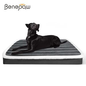 Canis Pens Benepaw Macio Ortopédico Cama de Cão Lavável Antiderrapante Caixa de Ovo Espuma Canil Pad Pet Sleeping Mat Almofada para Pequeno Médio Grande Raça 231122