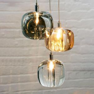 Lampy wisiorek Nordic Proste LED Light K9 Crystal sypialnia nocna lampa jadalnia Wyspa Bar nowoczesne kreatywne oprawy oświetleniowe