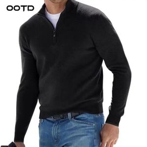 Camicie casual da uomo 10 colori Camicia da uomo in cashmere con cerniera Pullover casual Top scollo a V Abbigliamento da uomo spesso Autunno Inverno Caldo Moda Maglione Camicetta 231122