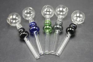 Novo Design Forma de Cabaça Mini Vidro Bong Tubo de Tabaco Seco Herbal Dab Rig Queimador de Óleo Tubo de Mão Feito Personalizado ZZ