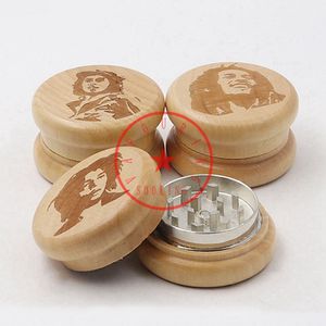 New More Patterns Natural Wood Smoking 55MM Herb Tobacco Grind Spice Miller Zinc Alloy Grinder Crusher Grinding Chopped Hand Muller Handpipes Cigarette Holder