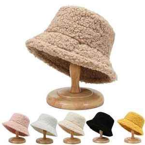 秋の冬の韓国版ラムウール暖かい汎用漁師帽子新しい冬の屋外暖かい子羊のぬいぐるみ帽子231015