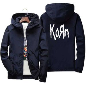 Jaquetas masculinas 2023 novo 7xl korn rock band jaqueta de metal música topo moda roupas ao ar livre engraçado à prova de vento hoodie grande yz5t