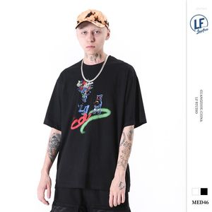 メンズTシャツローフー20春と夏のスタイルオリジオンナショナルトレンドウェアヒップホップストリートグラフィティプリントクールな半袖