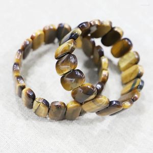 Strand marca natural olho de tigre pedra oval pulseiras reiki charme diy moda jóias pulseiras corrente estiramento presente feminino atacado 1 pçs