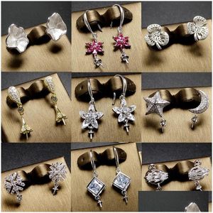 Jewelry Settings Shiny Pearl Earrings Settings Zircon Solid 925 Sier Stud Earring For Women Fashion Mounting Blank Diy Jewelry Drop De Dhvdq