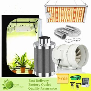 LED GROW Light Full Spectrum 1000W Grow Tent Fan Activated Carbon Filter Grow Set för inomhusblommor Cultivo Gardening